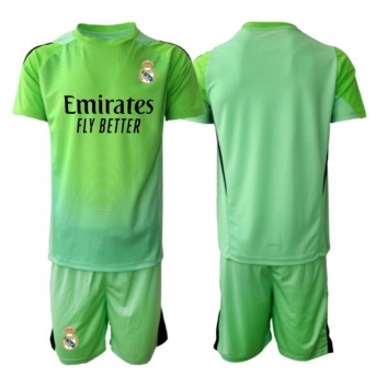 Billige Fotballdrakt Real Madrid Keeper Replika Bortedraktsett Barn 2025-26 Kortermet (med bukser)